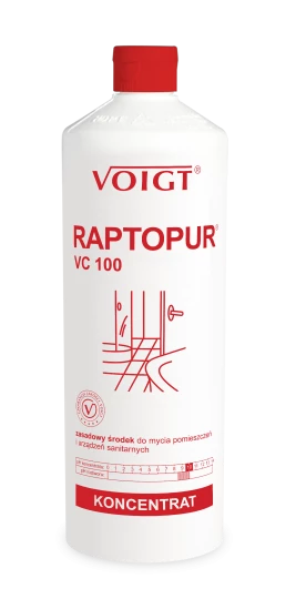 Alkaline cleaning formula for sanitary facilities and fitments - RAPTOPUR VC 100