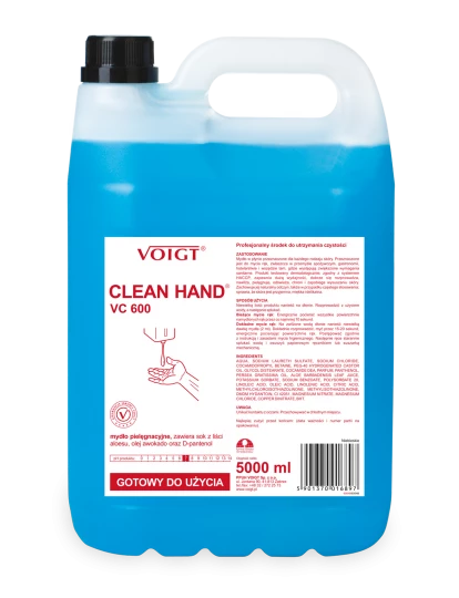 Mydło pielęgnacyjne, zawiera sok z liści aloesu, olej awokado oraz D-pantenol - CLEAN HAND VC600