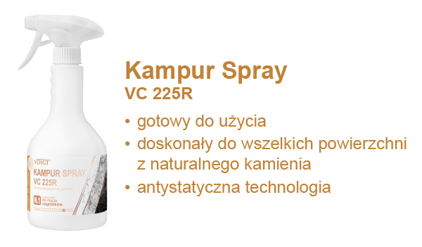 Wypróbuj Kampur Spray do mycia powierzchni z naturalnego kamienia